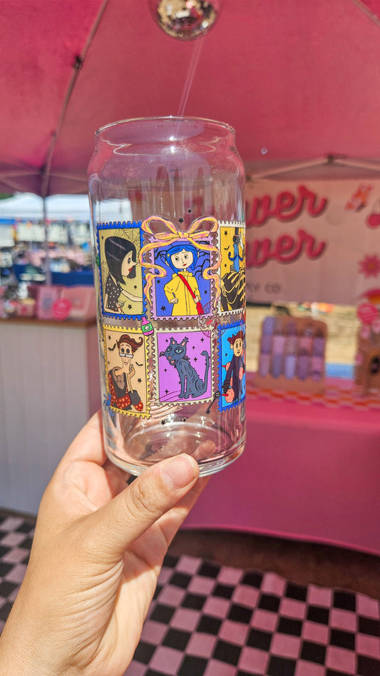 Coraline Jones Postage Glass Can Cup