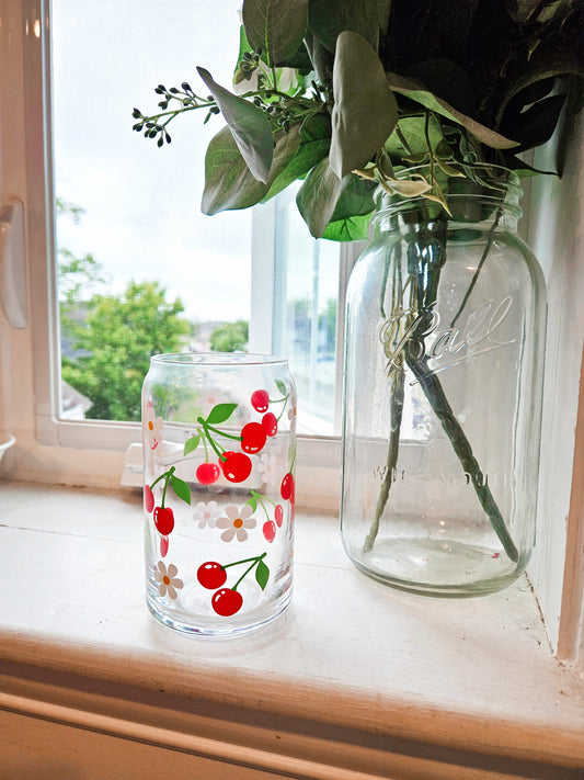 Cherry Glass Can Cup