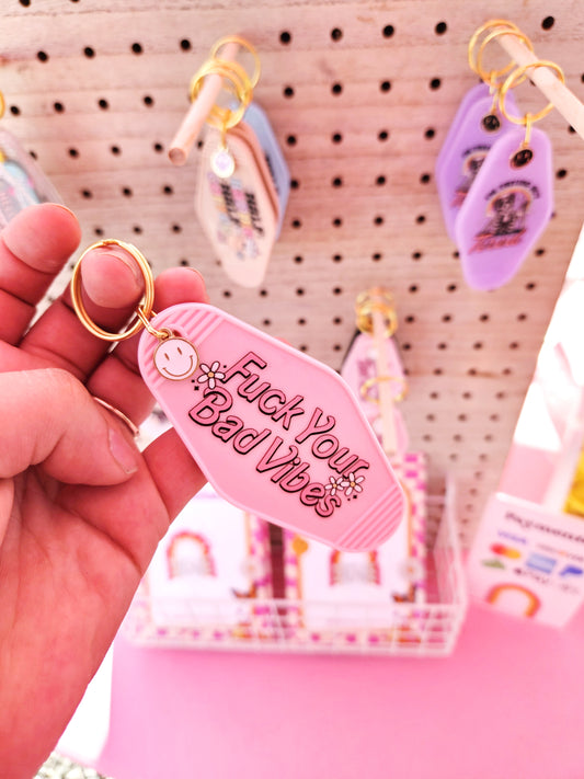 F*ck you bad vibes Keychain