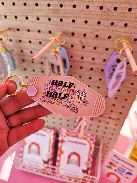 Half Baddie Half Coffee keychain