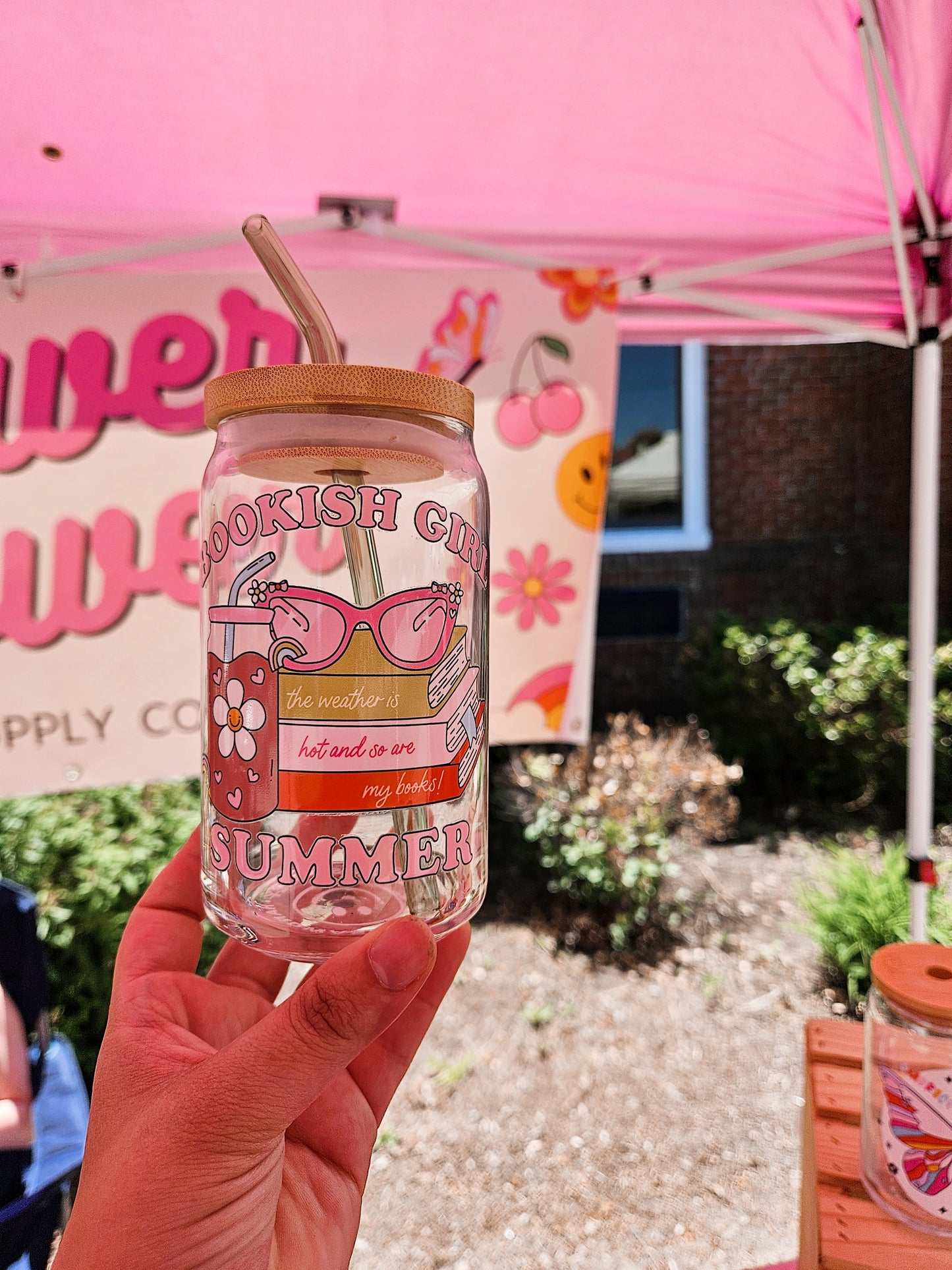 Bookish Summer Glass Can Cup