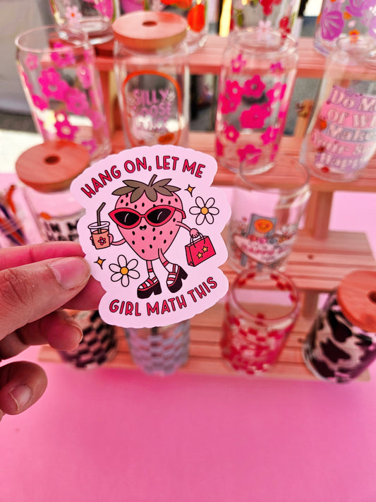 Girl Math Strawberry Sticker