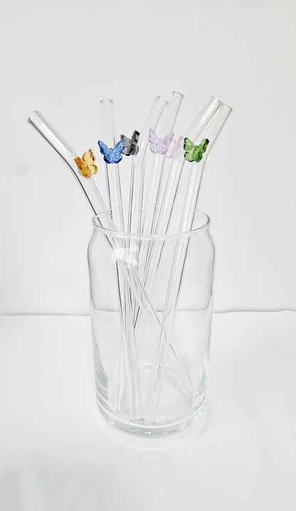 Butterfly Glass Straw