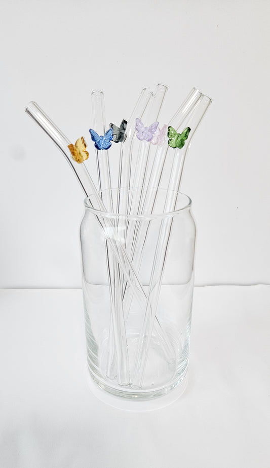 Butterfly Glass Straw