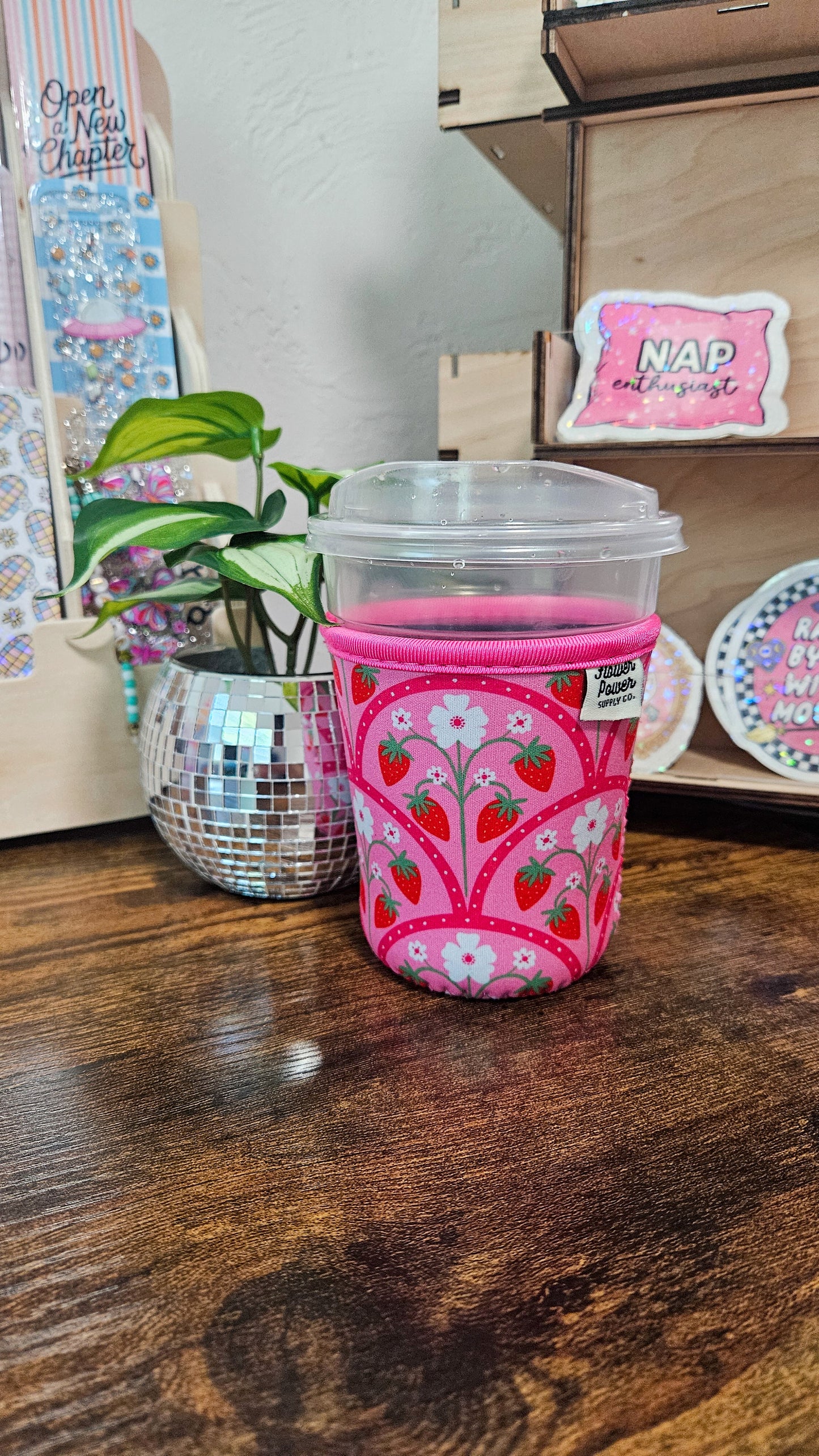Summer Strawberry Garden Coffee Sleeve