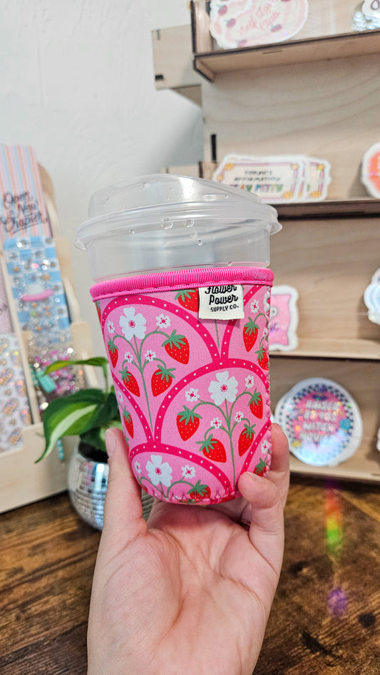 Summer Strawberry Garden Coffee Sleeve