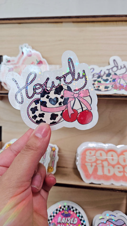 Howdy Partner glitter Sticker