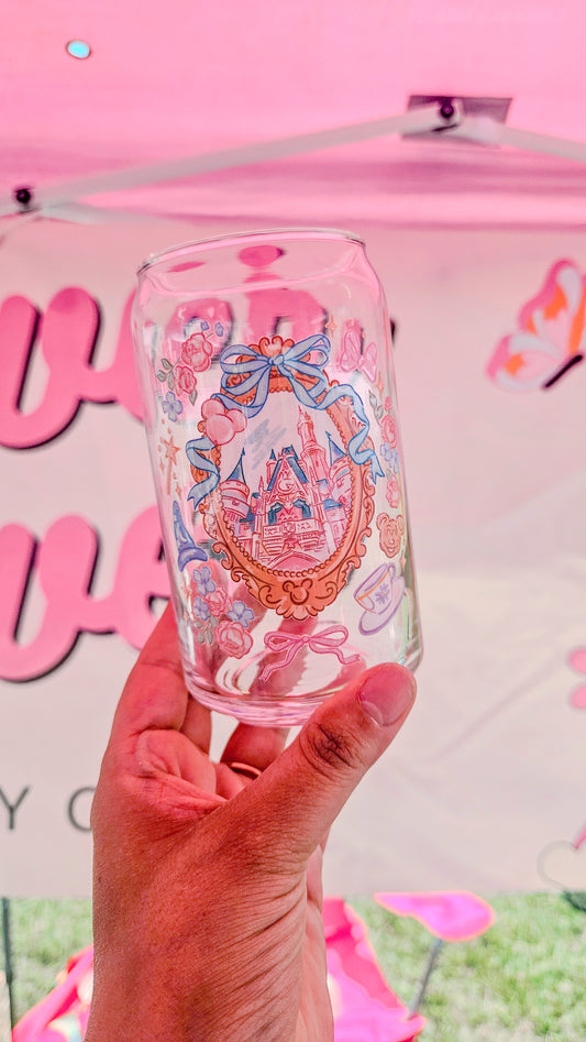 Girly Castle glass can cup