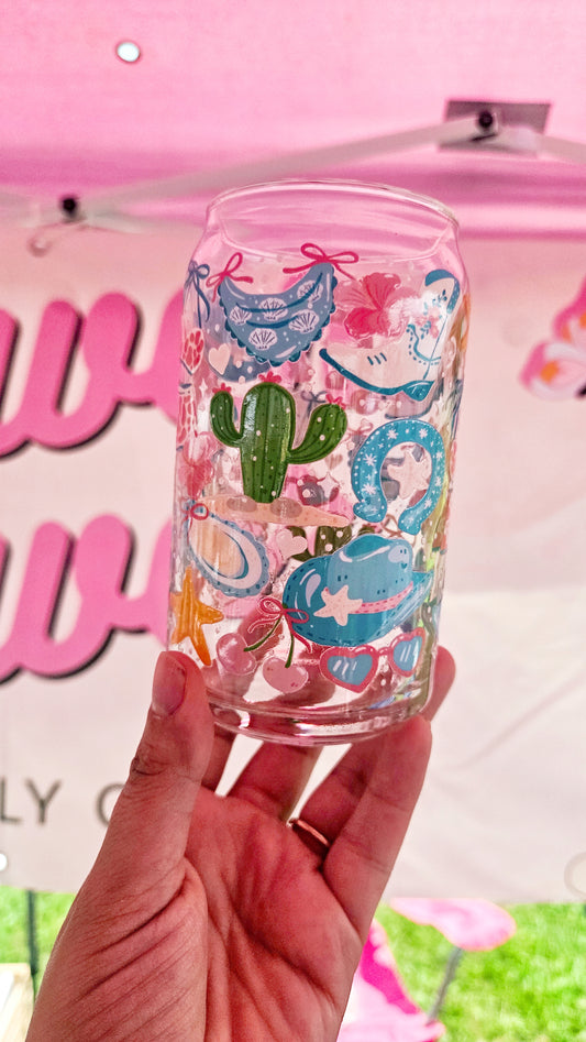 Costal Cowgirl Glass Cup