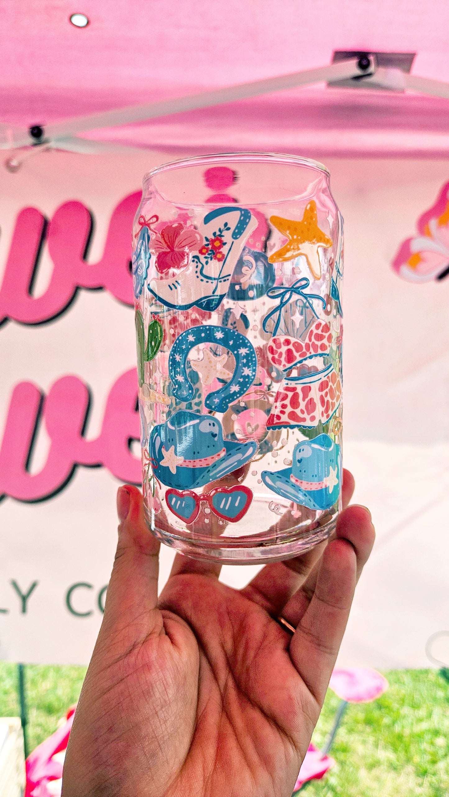 Costal Cowgirl Glass Cup