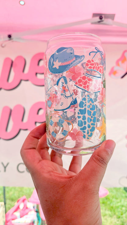 Costal Cowgirl Glass Cup