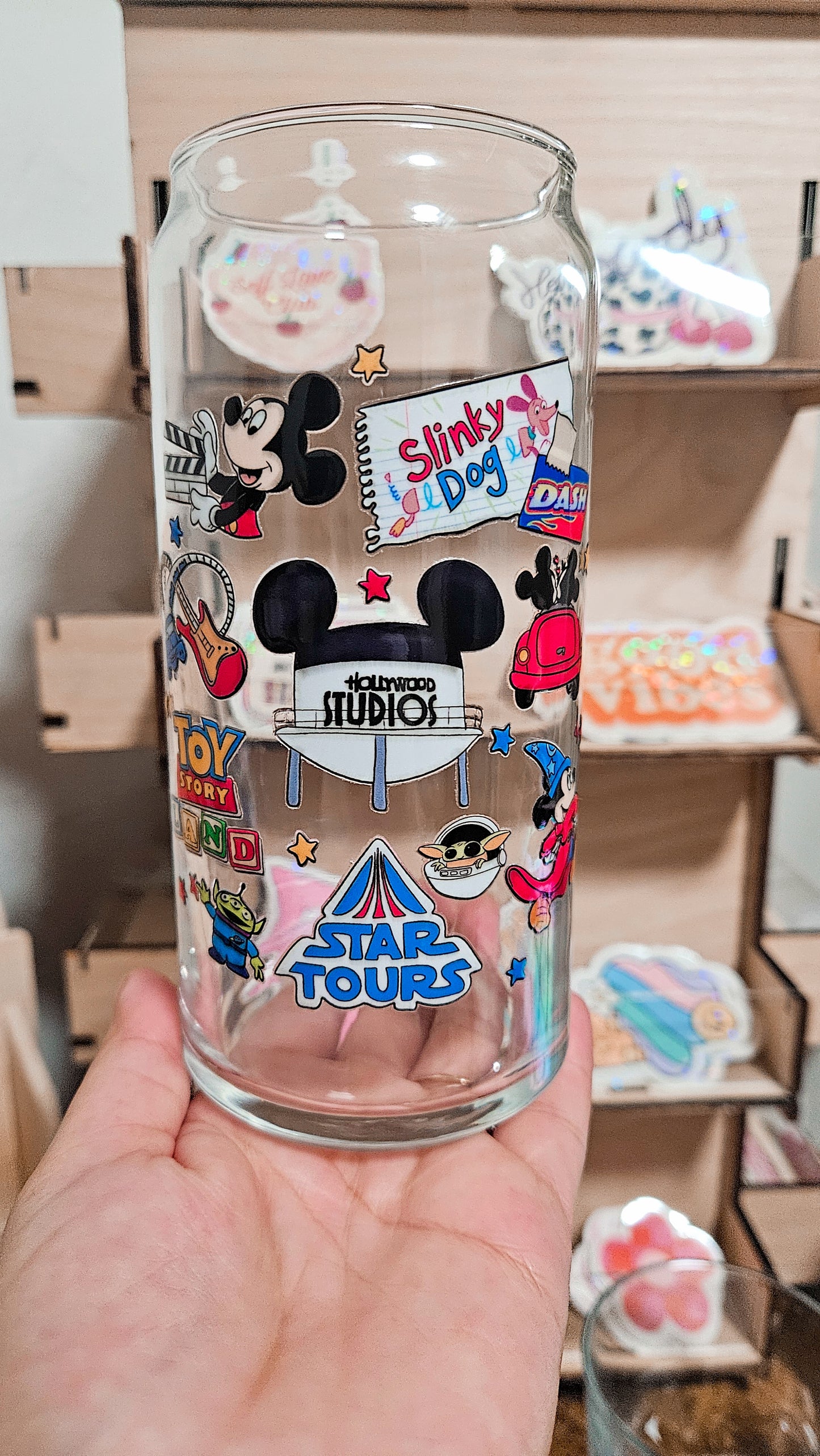 Hollywood Vibes Glass Can Cup