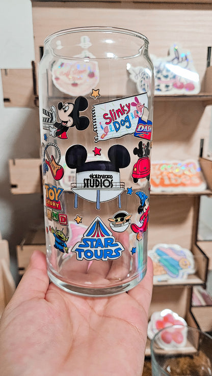 Hollywood Vibes Glass Can Cup