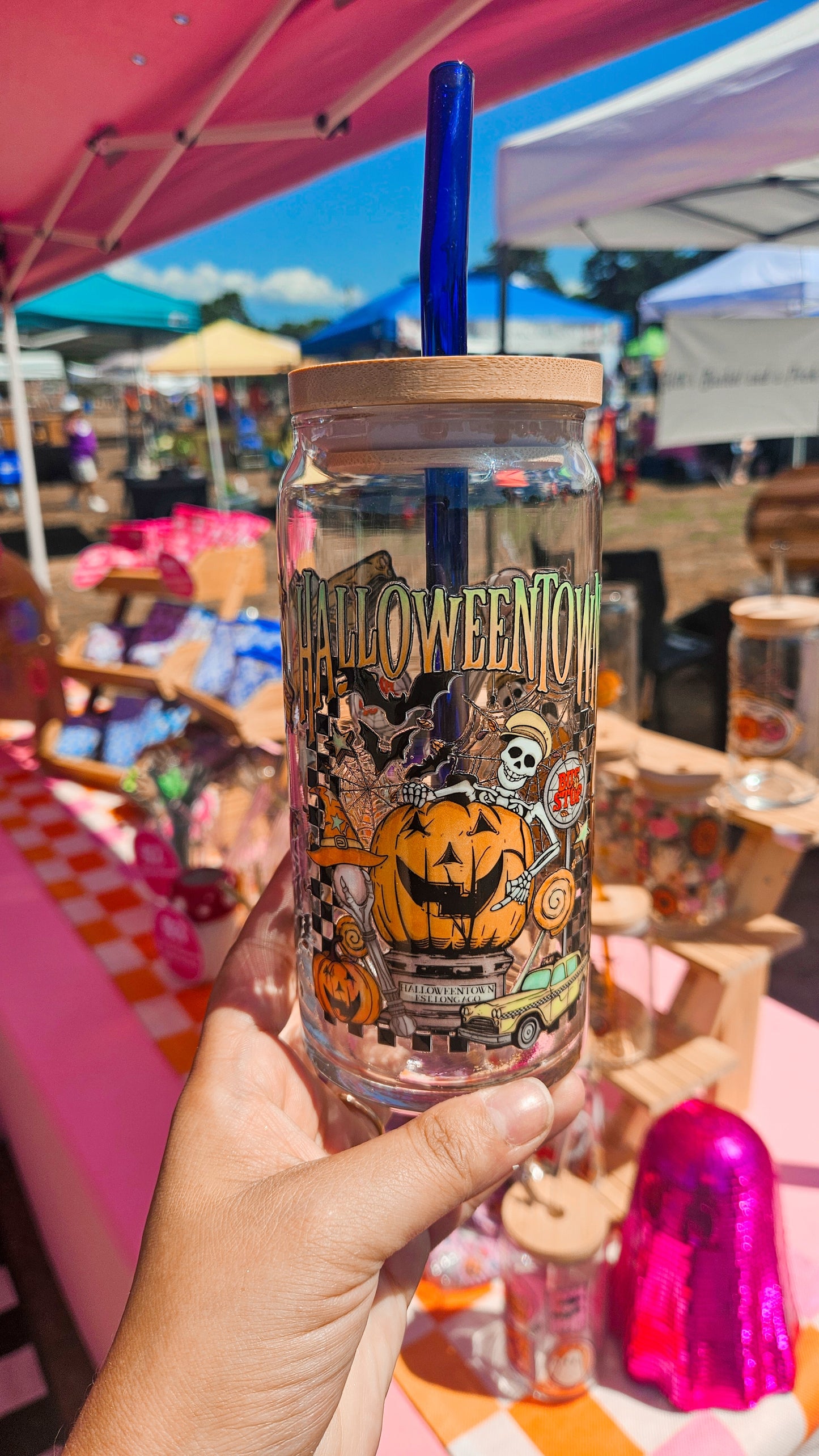 Halloween town Glass Cup