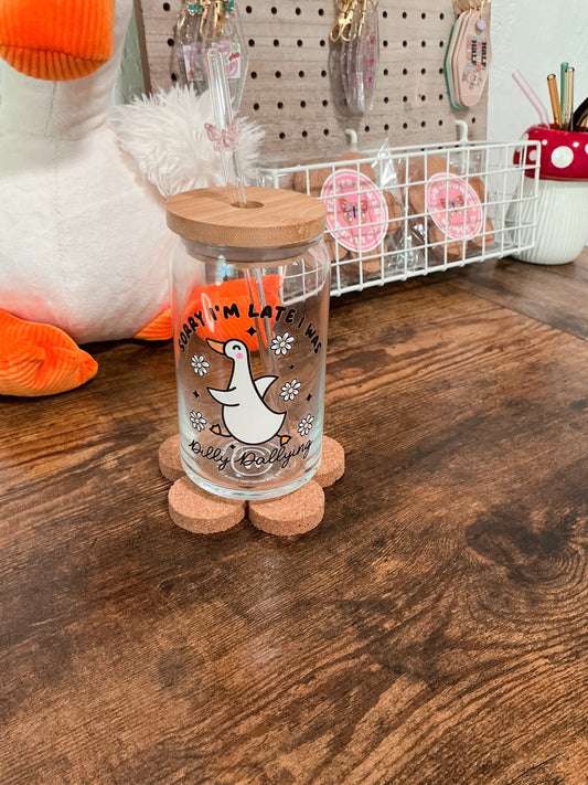 Dilly Dally Glass Can Cup