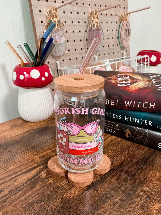 Bookish Summer Glass Can Cup