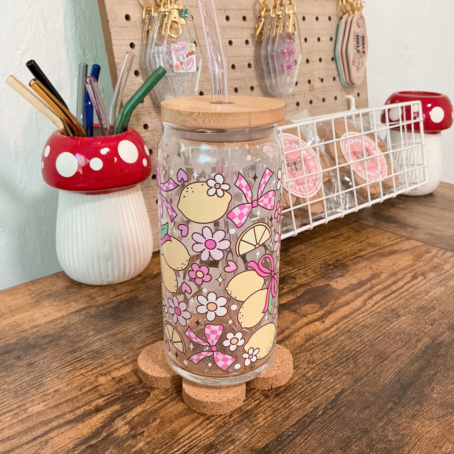 Lemon Squeeze Glass Can Cup