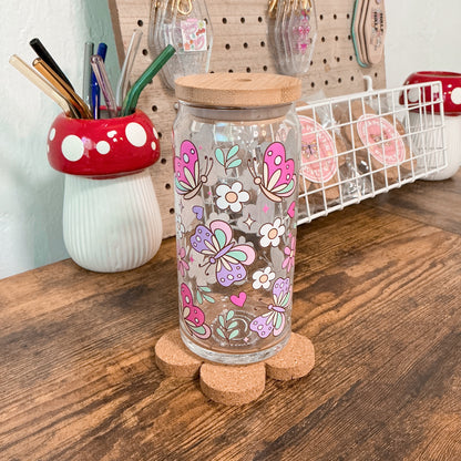 Magical Butterfly Garden Glass Can Cup