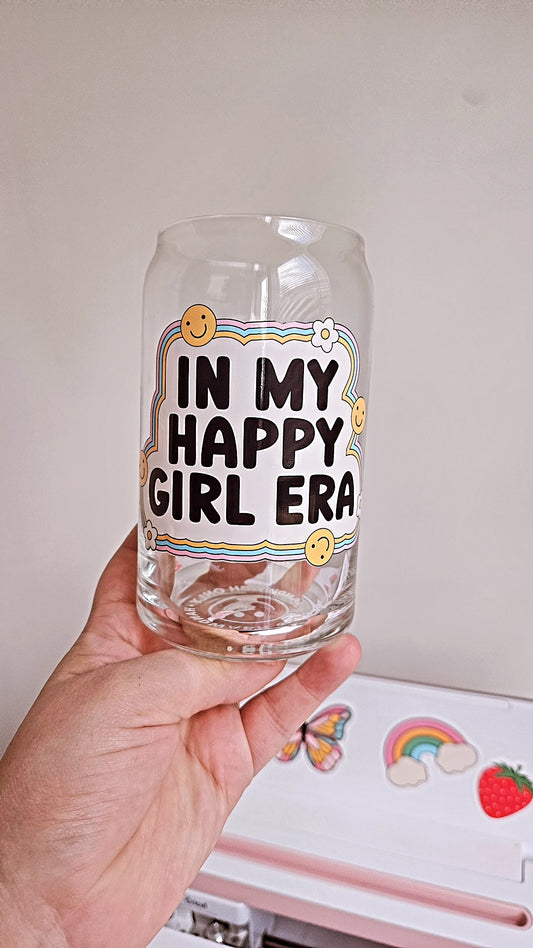 Happy Girl Era Glass Can Cup