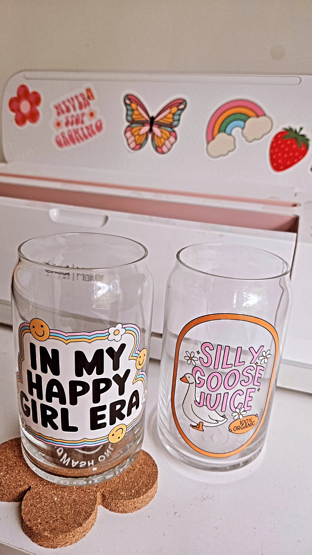 Happy Girl Era Glass Can Cup