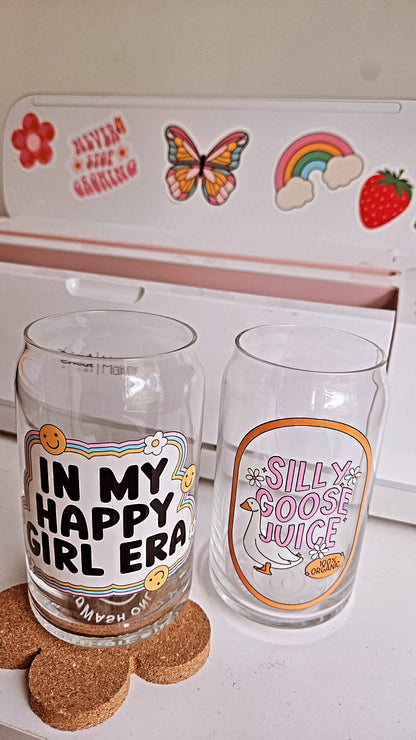 Happy Girl Era Glass Can Cup