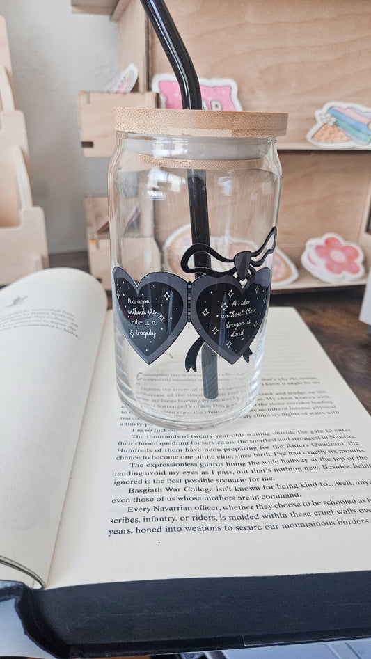 Bookish Locket Glass Cup