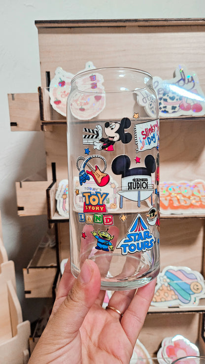 Hollywood Vibes Glass Can Cup
