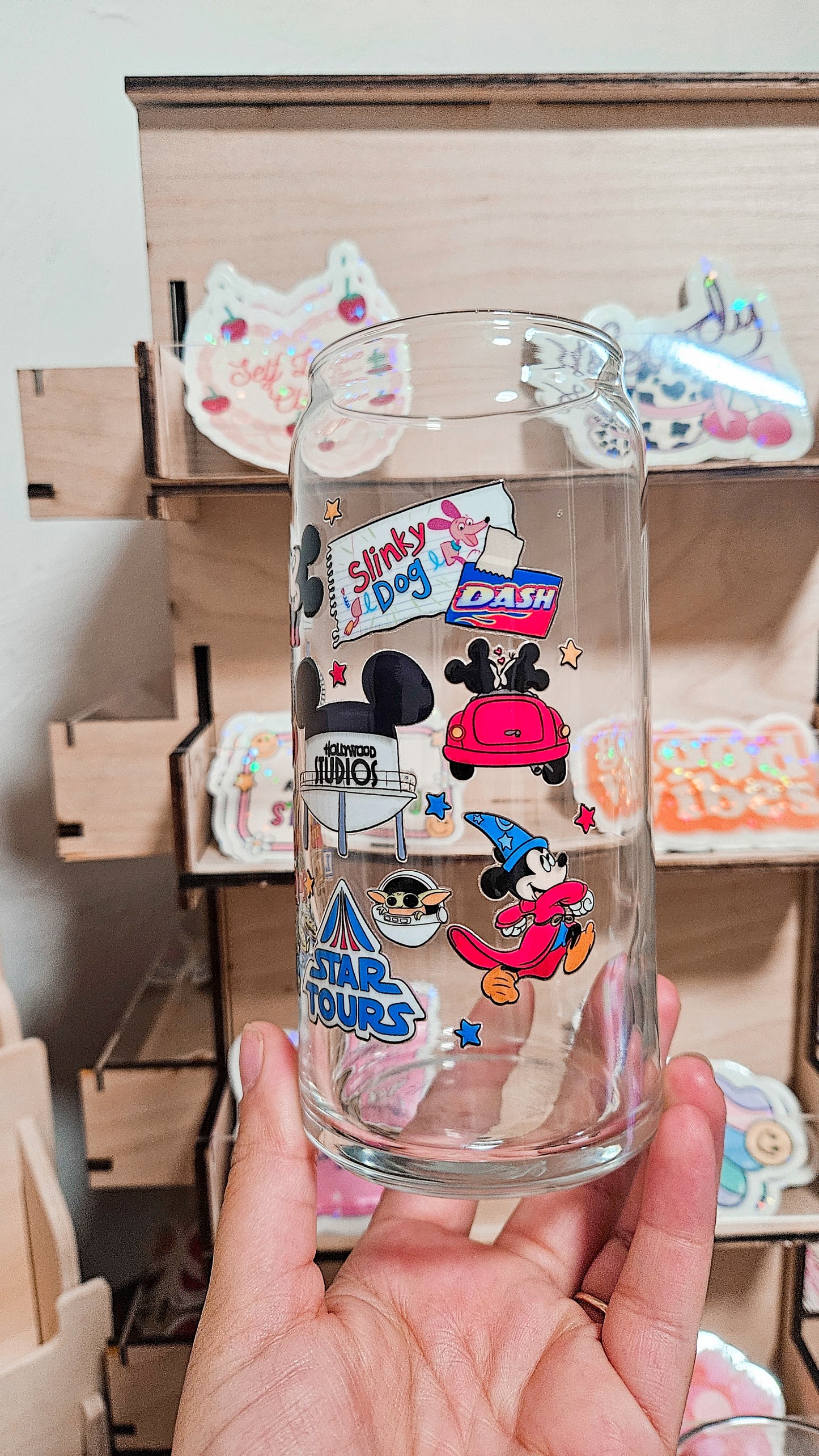 Hollywood Vibes Glass Can Cup
