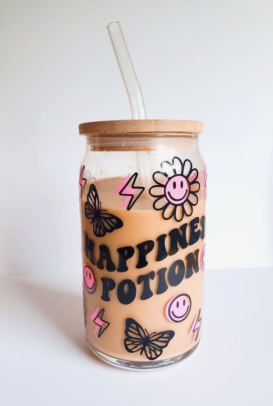 Happiness Potion Glass Can Cup